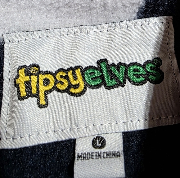 TIPSY ELVES BLUE REINDEER JUMPSUIT UNISEX SZ L - Picture 10 of 13